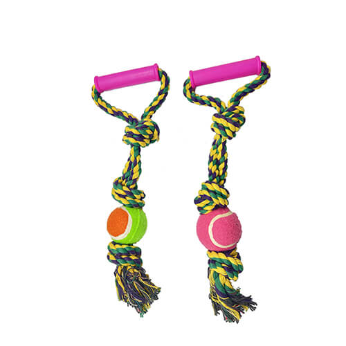 Dog rope toy with ball