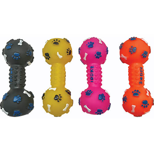 Vinyl dumbbell toy, dog toy