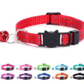 Cat collar with reflective nylon, multi colors